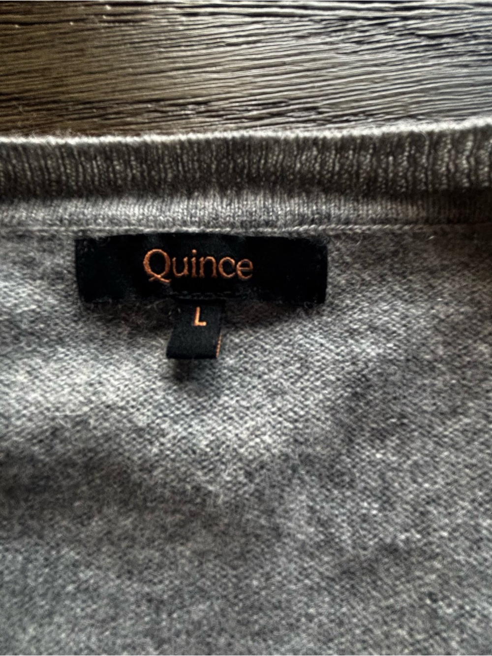 Quince Women's V-Neck Cashmere Sweater - Gray - Picture 3 of 4